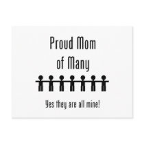 Proud Mom of Many - 7 kids postcards by Scrappintwins Proud Mom of Many - 7 kids postcards