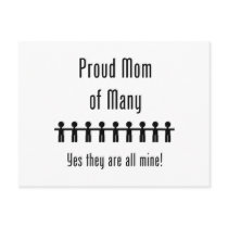 Proud Mom of Many -  9 kids postcards
