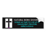 PROUD NATURAL BORN SINNER BUMPER STICKERS