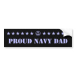 Proud Navy Dad Stars Bumper Sticker