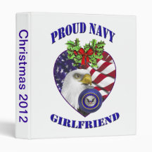 Proud Navy Girlfriend Christmas Photo Album Vinyl Binder