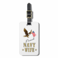 Proud Navy Wife - Eagle & Flag Tag For Bags
