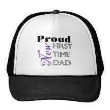 Proud New First Time Dad Trucker Hats