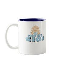 PROUD NEW GIGI Baby Boy mugs by Grandparentlove PROUD NEW GIGI Baby Boy mugs