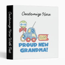 Proud New Grandma It's a Boy Gifts Vinyl Binders