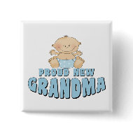 PROUD NEW Grandma T-Shirt button
