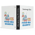 Proud New Grandpa Car It's a Boy Gifts 3 Ring Binder