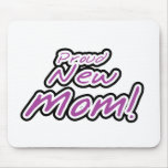 Proud New Mom Purple Text Tshirts and Gifts mousepads
