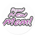 Proud New Mom Purple Text Tshirts and Gifts Sticker