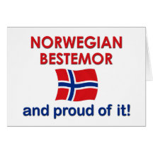 Proud Norwegian Bestemor (Grandmother) Greeting Cards