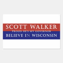 Proud of Scott Walker Rectangular Stickers