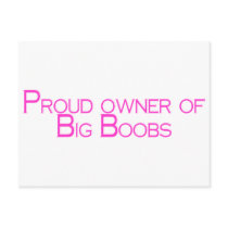 Proud Owner Of Big Boobs postcards
