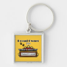 Proud Owner World's Greatest Basset Hound Keychains