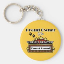Proud Owner World's Greatest Basset Hound Key Chain