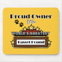 Proud Owner World's Greatest Basset Hound Mouse Pad