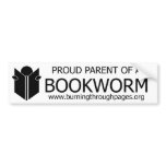 Proud Parent of a Bookworm bumper stickers