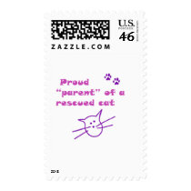 proud parent of a rescued cat postage stamps