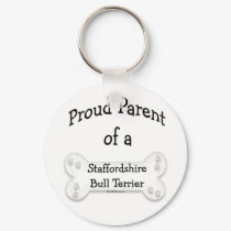 Proud Parent of a Staffy Keychain by GreyWolfCreation Proud Parent of a Staffy Keychain