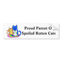 Proud Parent Of Spoiled Rotten Cats bumper stickers by Victoreeah Proud Parent Of Spoiled Rotten Cats bumper stickers