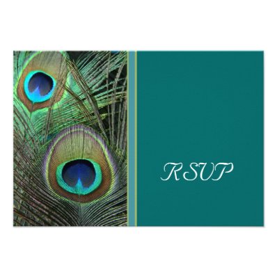 Proud Peacock RSVP Card Personalized Invitations