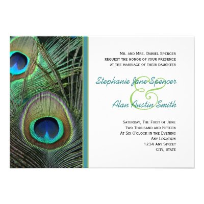 Proud Peacock Wedding Invitation