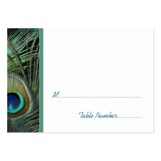Proud Peacock Wedding Place Cards Business Card Templates (back side)