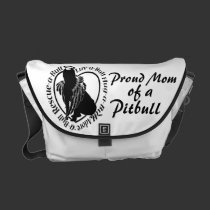 Proud Pitbull Mom messenger bags