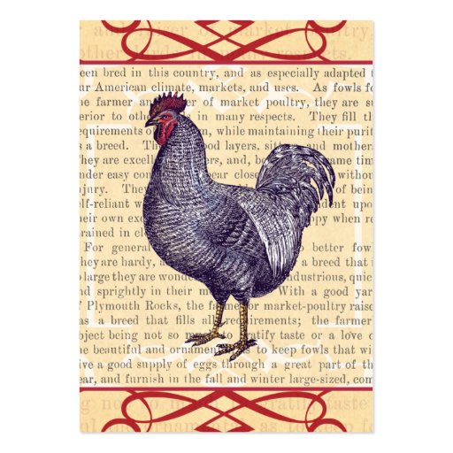 Proud Plymouth Rock Rooster Poultry Farm Business Card Template (back side)
