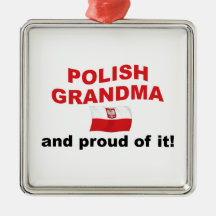 Proud Polish Grandma Christmas Tree Ornaments