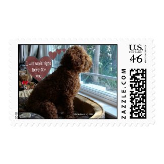 Proud Poodle - Missing You - Postage stamp