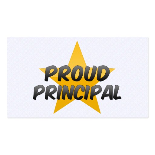 Proud Principal Business Card Templates (back side)
