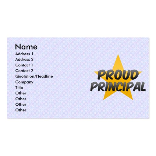 Proud Principal Business Card Templates (front side)