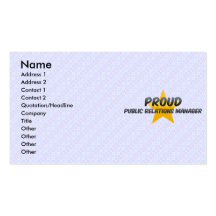 Proud Public Relations Manager Business Card Template