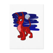 Proud red Gelert by moonlight postcards by neopets Proud red Gelert by moonlight postcards