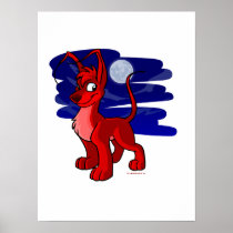 Proud red Gelert by moonlight posters