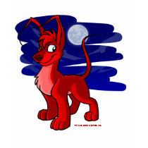 Proud red Gelert by moonlight t-shirts
