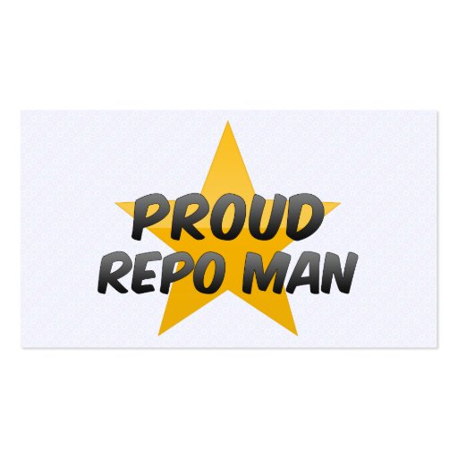 Proud Repo Man Business Card Template (back side)