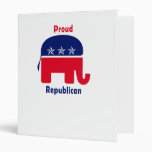 Proud Republican Elephant with Stars Vinyl Binder