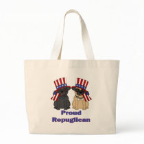 Proud Repuglican Fawn and Black Pug Tees, Gifts Canvas Bag
