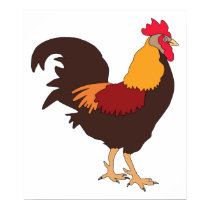 Proud Rooster Drawing Poster