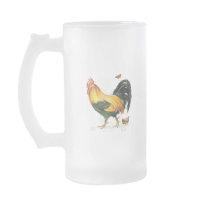 Proud Rooster with hen and chickens. Coffee Mug