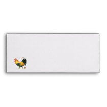 Proud Rooster with hen and chickens. Envelopes