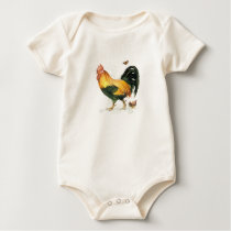 Proud Rooster with hen and chickens. T-shirt
