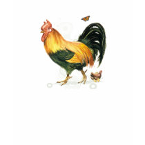 Proud Rooster with hen and chickens. Tshirts