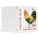 Proud Rooster with hen and chickens. Vinyl Binders