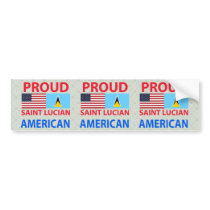 Proud Saint Lucian American Bumper Sticker