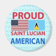 Proud Saint Lucian American Refrigerator Magnets