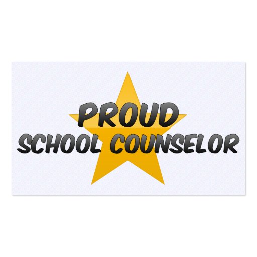 Proud School Counselor Business Card Templates (back side)