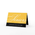 Proud seniors gold black graduation announcement card