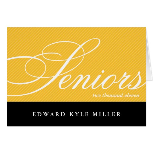 Proud seniors gold black graduation announcement greeting card